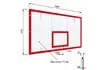 Щит баскетбольный игровой на раме (оргстекло), цвет разметки красный размеры