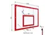 Щит баскетбольный тренировочный на раме (оргстекло), цвет разметки красный размеры