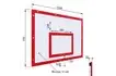 Щит баскетбольный тренировочный на раме (фанера), цвет разметки красный размеры