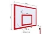 Щит баскетбольный тренировочный на раме (фанера), цвет разметки красный размеры