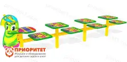 Скамейка детская разновысокая Гусеница для игровой площадки1