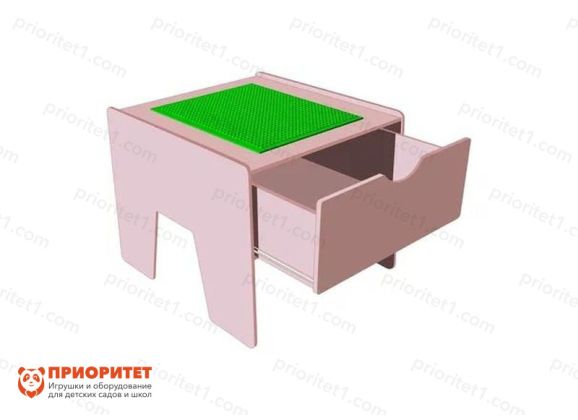 Лего-стол для конструирования «Новые горизонты» (розовый)_1