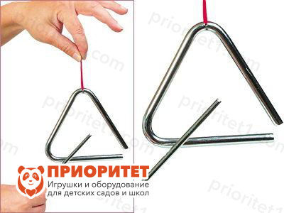 Музыкальный треугольник BRAHNER №406 (6 дюймов, (15 см) с держателем и палочкой, как держать