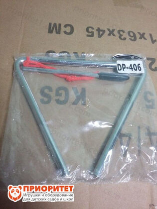 Музыкальный треугольник BRAHNER №406 (6 дюймов, (15 см) с держателем и палочкой, в упаковке 2