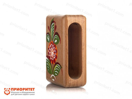 Коробочка «Малышка» с росписью, Мастерская Сереброва (8x5x3 см), вид сбоку
