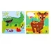 Геоборд двусторонний «Весёлые животные» со сменными картинками и резиночками, по методике Монтессори, планшет цвет МИКС, карточки 