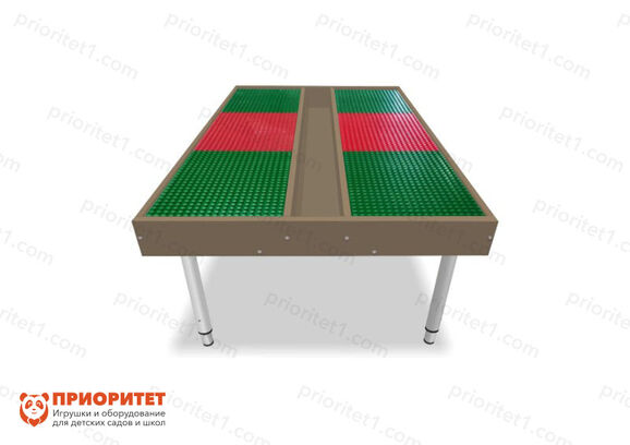 Лего-стол для конструирования «Максимум творчества» (коричневый), вид сбоку