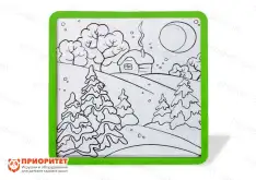Доска для рисования маркером многоразовая зеленая (75х75х2см)1