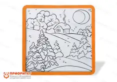 Доска для рисования маркером многоразовая оранжевая (75х75х2см)1