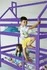 Кровать детская двухъярусная «Домик хвоя» фиолетовая