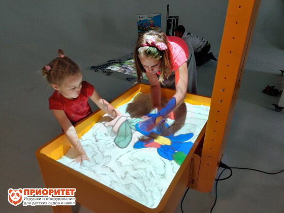 Интерактивная песочница Ronplay Sandbox 2 в 1 (стол + песочница) Мобильная для 12 детей, игры