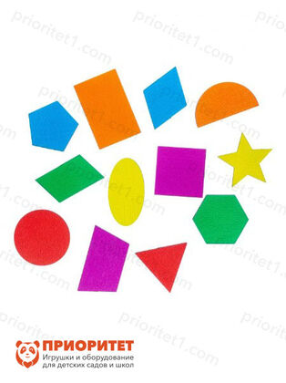Рамка-вкладыш Монтессори «Геометрические формы», вкладыши (ращноцветные)