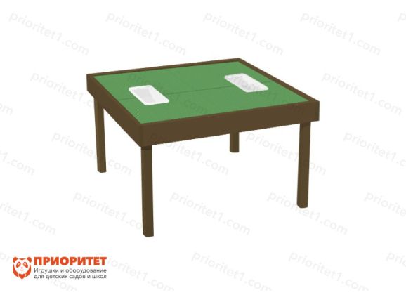 Лего-стол для конструирования «Конструируем играя» с контейнерами (коричневый)
