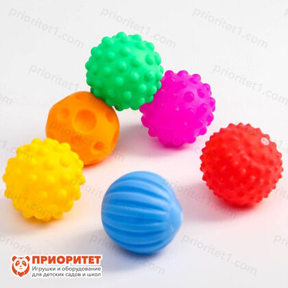 Подарочный набор сенсорных массажных развивающих мячиков «Гусеница», 6 шт., разноцветные мячики