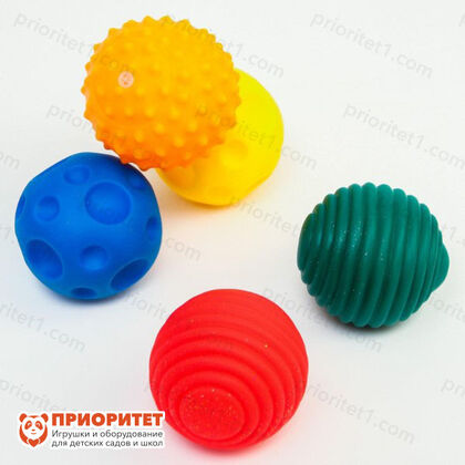 Подарочный набор сенсорных развивающих массажных мячиков «Пряничный домик», 5 шт., разноцветные мячики (набор)
