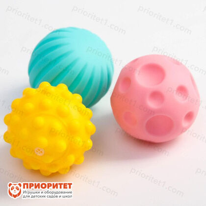 Подарочный набор сенсорных массажных развивающих мячиков «Единорог», 3 шт., разноцветные мячики (набор)