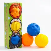 Подарочный набор сенсорных массажных развивающих мячиков «Малыши-кругляши», 3 шт.1