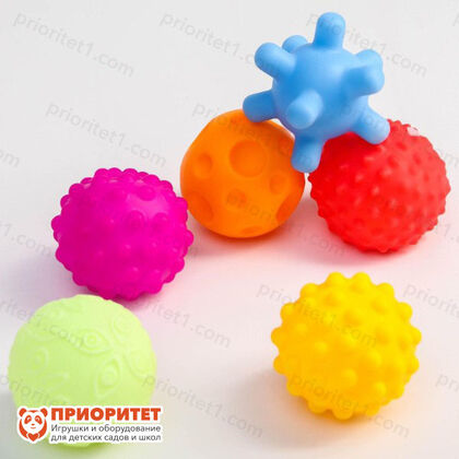 Подарочный набор сенсорных массажных развивающих мячиков «Лодка», 6 шт., разноцветные мячики (набор)