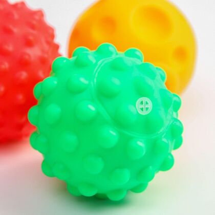 Подарочный набор сенсорных развивающих мячиков «Цвета и формы», 6 шт., сенсорный мячик - фото