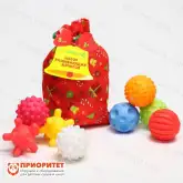 Подарочный набор сенсорных развивающих мячиков «МешокВолшебника» красный, 8 шт.1