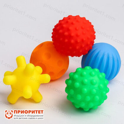 Подарочный набор сенсорных развивающих, массажных мячиков «Машинка», 5 шт., разноцветные мячики (набор)