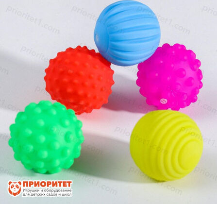 Подарочный набор сенсорных развивающих, массажных мячиков «Вкусняшка», 5 шт., разноцветные мячики (набор)