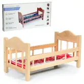 Кроватка для кукол деревянная №14 (красная)1