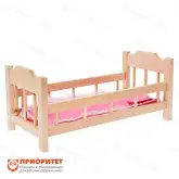 Кроватка для кукол деревянная №14 (розовая)1