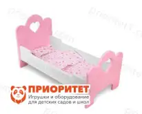 Кроватка для кукол «Сердечко» 53 см, с постельным бельем1