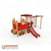 Детский рукоход с паровозиком и горкой1