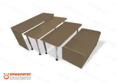 Многофункциональный детский стол с набором корзин «Поместим все» (коричневый)