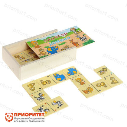 Деревянная детская игра «Домино» с картинками