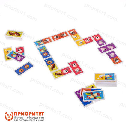 Детское домино с картинками «Весёлая ферма», с карточками