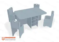 Игровой ландшафтный стол со стульями «Развитие» (серый)1