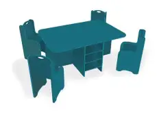 Игровой ландшафтный стол со стульями «Развитие» (бирюзовый)1