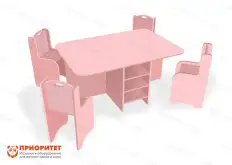 Игровой ландшафтный стол со стульями «Развитие» (розовый)1