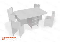 Игровой ландшафтный стол со стульями «Развитие» (белый)1
