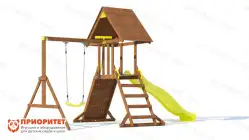 Спортивно-игровой деревянный комплекс «Крепость свободы» с горкой для дачи1