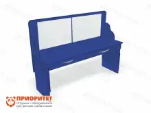 Стол логопеда с зеркалом и выдвижными ящиками «Лого-Плюс» синий1