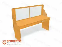 Стол логопеда с зеркалом и выдвижными ящиками «Лого-Плюс» оранжевый1