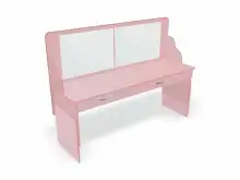 Стол логопеда с зеркалом и выдвижными ящиками «Лого-Плюс» розовый1