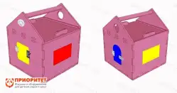 Бизиборд домик развивающий «Время открытий» (розовый) размер 60х40х47 см1
