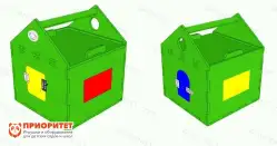 Бизиборд домик развивающий «Время открытий» (зеленый) размер 60х40х48 см1