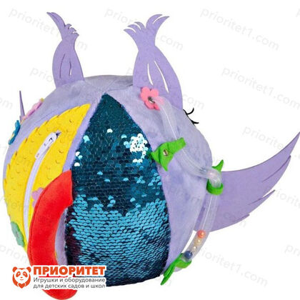 Мягкий бизиборд мячик Совушка Макси, фиолетовая 5_1