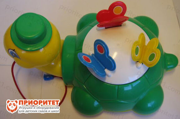 Каталка-игрушка Черепаха Глаша с бабочками 4