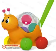 Игрушка каталка детская Улиточка, шарик внутри1