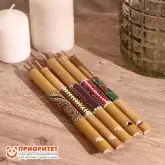 Музыкальный инструмент Свисток из бамбука с узором, 17х1,5х1,5 см1