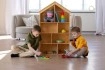 Стеллаж для игрушек и книг «Волшебный домик» натуральный-0004