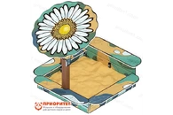 Песочница с навесом Ромашка