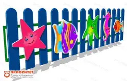 Деревянное ограждение для детских садов и ДОУ «Подводный мир» 2000х49х5001